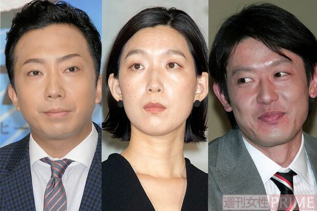 アクの強～い面々が勢ぞろい。勧善懲悪で日曜の夜にスッキリさせてくれるのも人気の秘訣？　左から市川猿之助、江口のりこ、筒井道隆