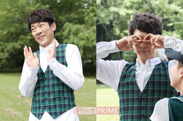 撮影の合間、お茶目な姿やヘン顔をしてスタッフを楽しませてくれた。 撮影／齋藤周造