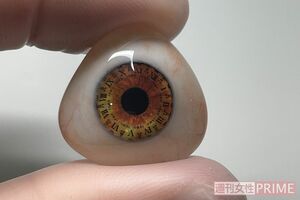 文字盤入りの義眼。色もヘーゼルで幻想的だ