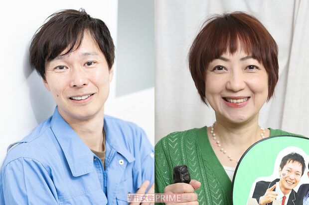 （左から）マシンガンズの滝沢秀一、滝沢の妻・友紀さん