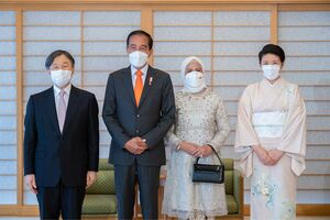 '22年7月、インドネシアのジョコ大統領夫妻と御所で会見された両陛下