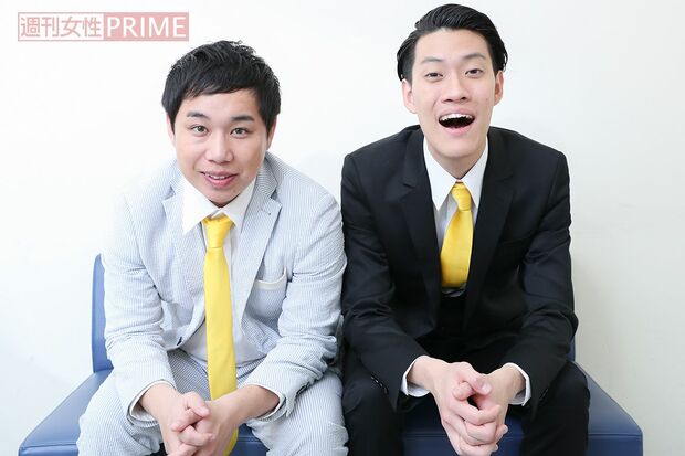 写真左・せいや。ボケ担当。右・粗品。ツッコミ担当　撮影／吉岡竜紀