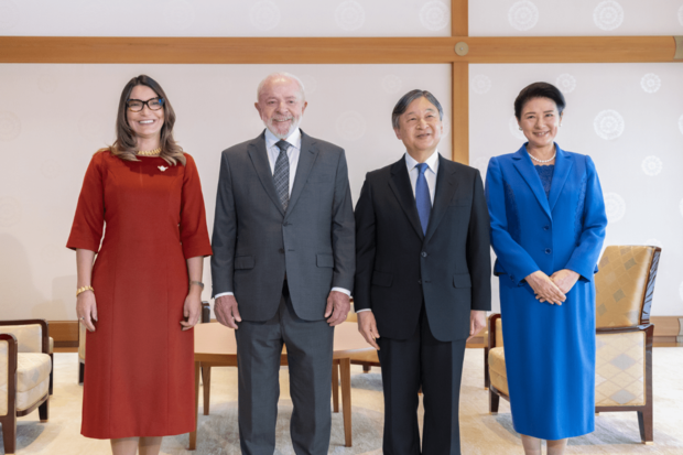 国賓として来日したブラジルのルラ大統領夫妻を歓迎する天皇、皇后両陛下(2025年3月25日)写真/宮内庁提供
