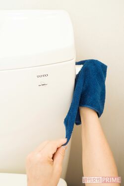 トイレのレバーは、使用前、使用後に拭き取ると安心