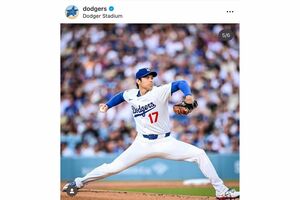 663日ぶりにマウンドに立った大谷翔平（ドジャースの球団公式インスタグラムより）