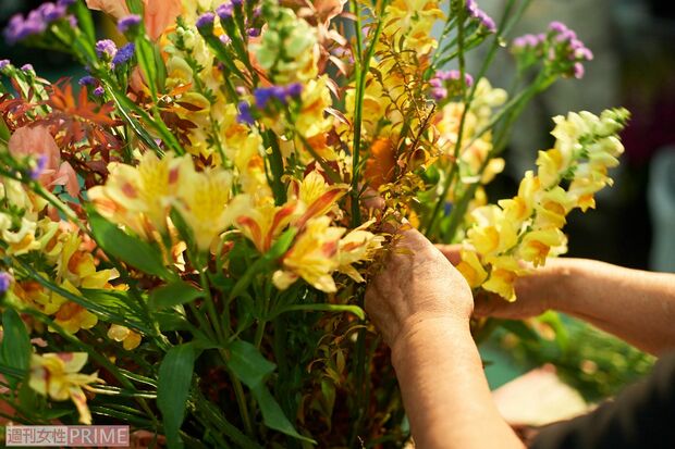 収録中には花びら1枚、落ちないように心を配る　撮影/北村史成