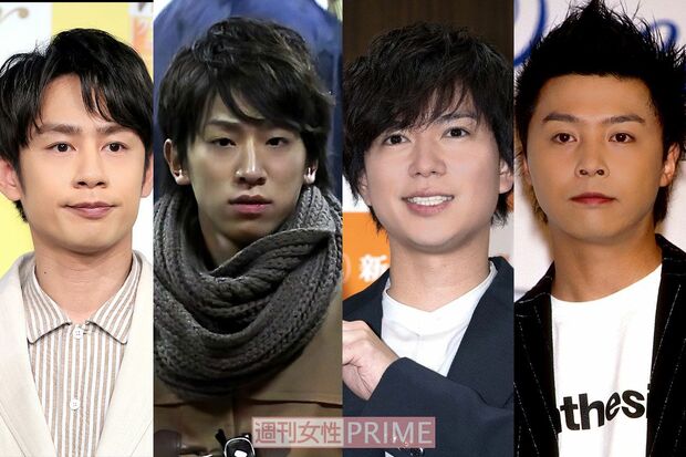 左から中丸雄一、小山慶一郎、加藤シゲアキ、堂本剛