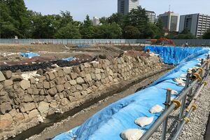 江戸城よりも大きいといわれる駿府城天守台の石垣