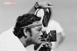 1984年の松竹映画『ロケーション』撮影現場での西田敏行さん（山岸伸氏撮影）