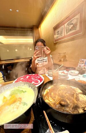 大好きなすき焼きを、みんなで楽しくいただきました(写真提供/加藤綾菜)