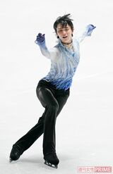 ショートプログラムで歴代最高得点を出した羽生結弦　撮影／坂本清