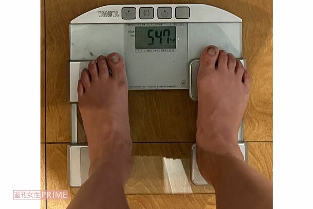 努力のかいがあり、ほぼ出産前の体重に