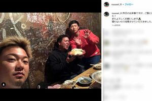 右から、佐藤龍世、山川穂高、森友哉（佐藤龍世のインスタグラムより）