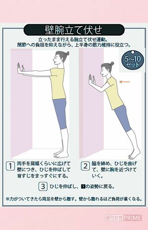 壁腕立て伏せ