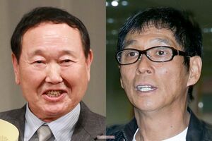 板東英二さん（左）と明石家さんま