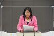 木下ふみこ都議会議員の演説の様子