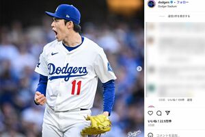 佐々木朗希投手（日本時間2025年10月10日付ドジャースのインスタグラムより）