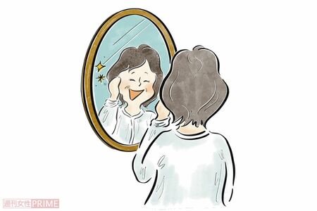 おしゃれコーデPOINT:秋の流行色とも合う「白」がアラフィフからのお守りカラー イラスト/Aspan