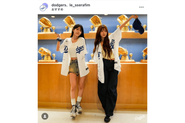 ドジャースタジアムを訪れた宮脇とウンチェ(ドジャース公式インスタグラムより)