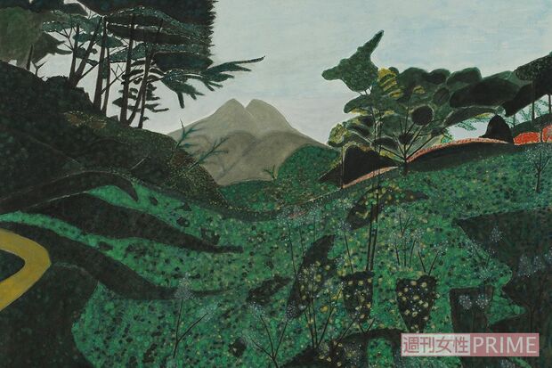 東勝吉さん『川西から見た由布山』