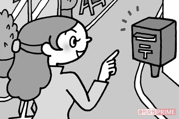 街中で色探しをしながら歩く　
イラスト／吉田静佳