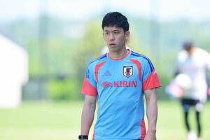 サッカー日本代表の引退を発表した遠藤航。2026年6月10日、ナッシュビルでのW杯練習にて（JMPA 代表撮影）