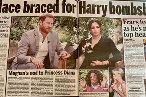 「王室、ハリーが落とす爆弾に身構える」という記事の下にはフィリップ殿下の記事を掲載（デイリー・メール紙、3日付。筆者撮影／東洋経済オンライン）