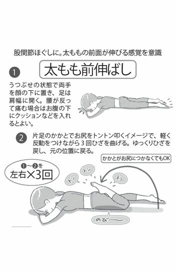 ゆるレッチの「太もも前伸ばし」