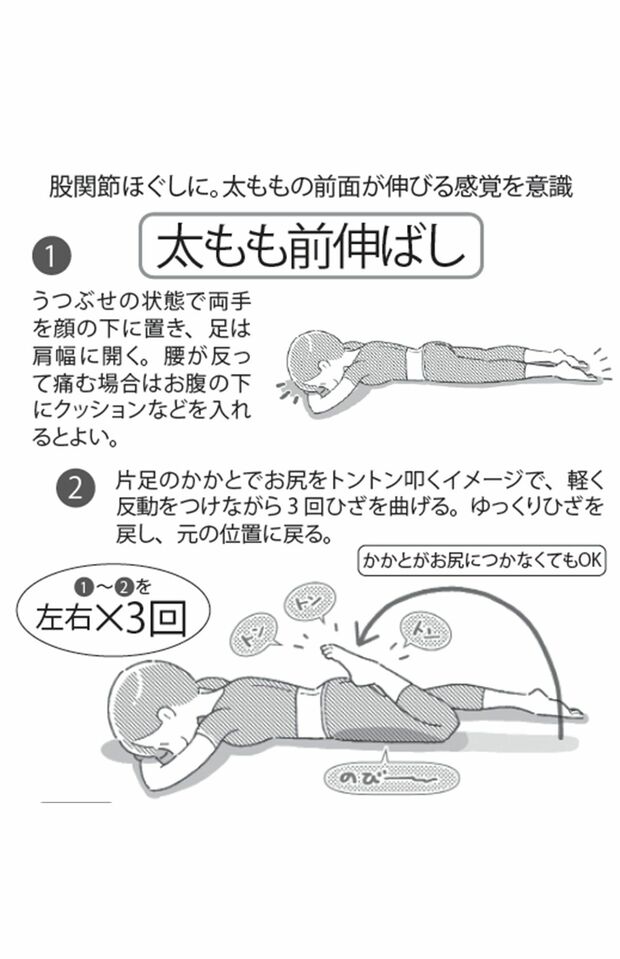 ゆるレッチの「太もも前伸ばし」