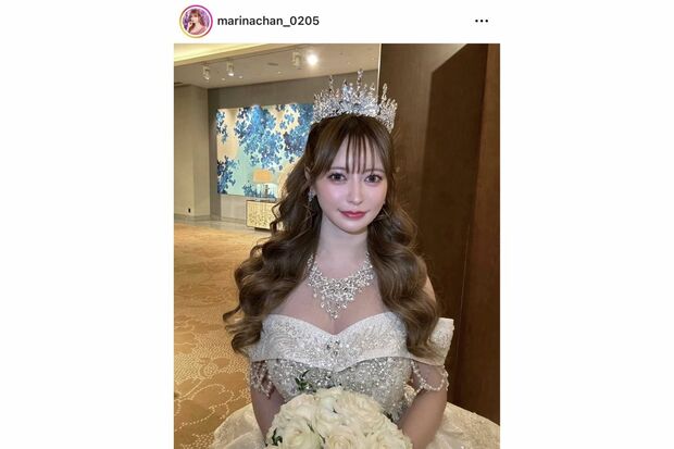 『ヘラヘラ三銃士』まりな。5月10日に結婚式と披露宴をおこなった（本人インスタグラムより）