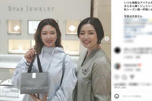 村上宗隆選手との交際が報じられた原英莉花選手（左、公式インスタグラムより）