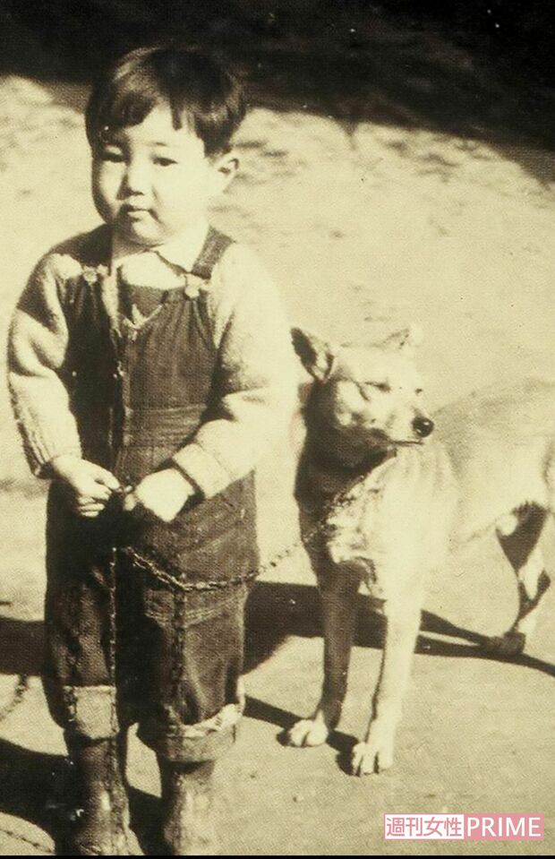 4歳当時、愛犬と