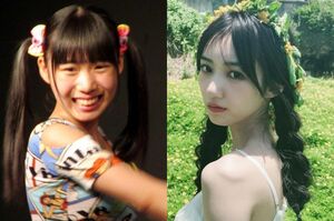 ネットで整形疑惑がささやかれる横野すみれの画像を比較（左はツイッター、右はインスタグラムより）