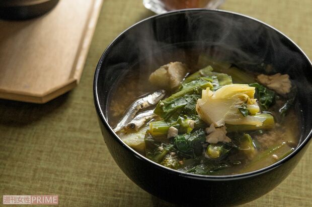 野沢菜のいり菜汁 撮影/竹内章雄