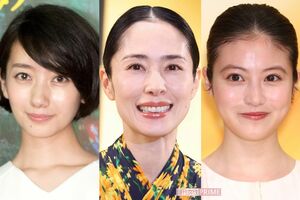 写真左から波瑠、深津絵里、今田美桜