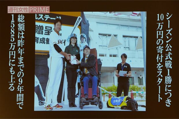 2024年の『ゴールデンスピリット表彰式』で、社会貢献活動が表彰された菅野智之投手