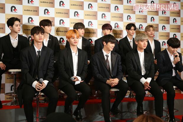 '18年4月12日に行われた、Wanna One来日時の会見の様子　撮影／吉岡竜紀