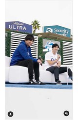 2024年2月、2人でトークショーを行う大谷翔平と水原一平被告（ドジャース公式インスタグラムより）