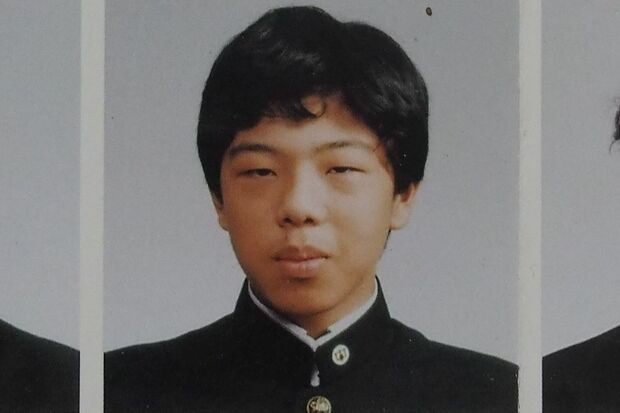 中学時代の弥谷鷹仁容疑者（卒業アルバムより）