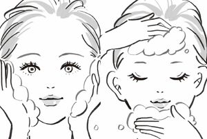 「もふもふ押し洗い」のやり方（イラスト／ふじいふみか）