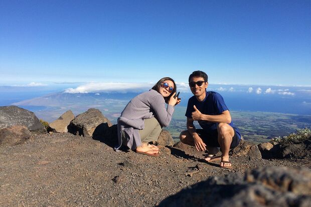 妻・由梨恵さんとのオフショット。2人ともアウトドアに出かけるのが大好き