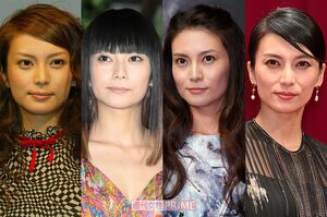 柴咲コウ（写真左から'03年・22歳、'10年・29歳、'14年・33歳、'21年・40歳）