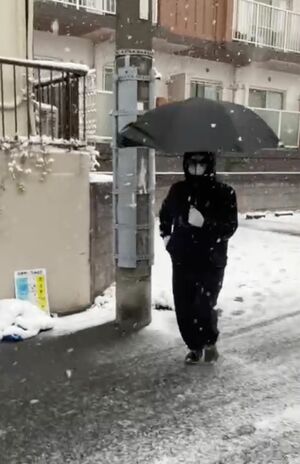 今年1月にも河上久容疑者は刃物を持ってAさんの息子を追いかけた（被害者提供）