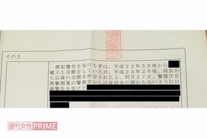 元カレが警察から送られてきた書類には「交際をしていた」としっかり書かれている