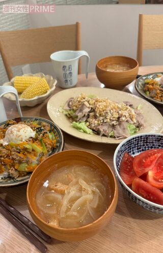 暑いからこそしっかり食事を!スタミナ食を心がけてます 写真提供/加藤綾菜