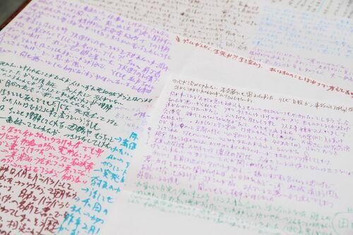 相談者が話した内容をひたすら書き写して問題を整理。書きながら質問を考えていく
