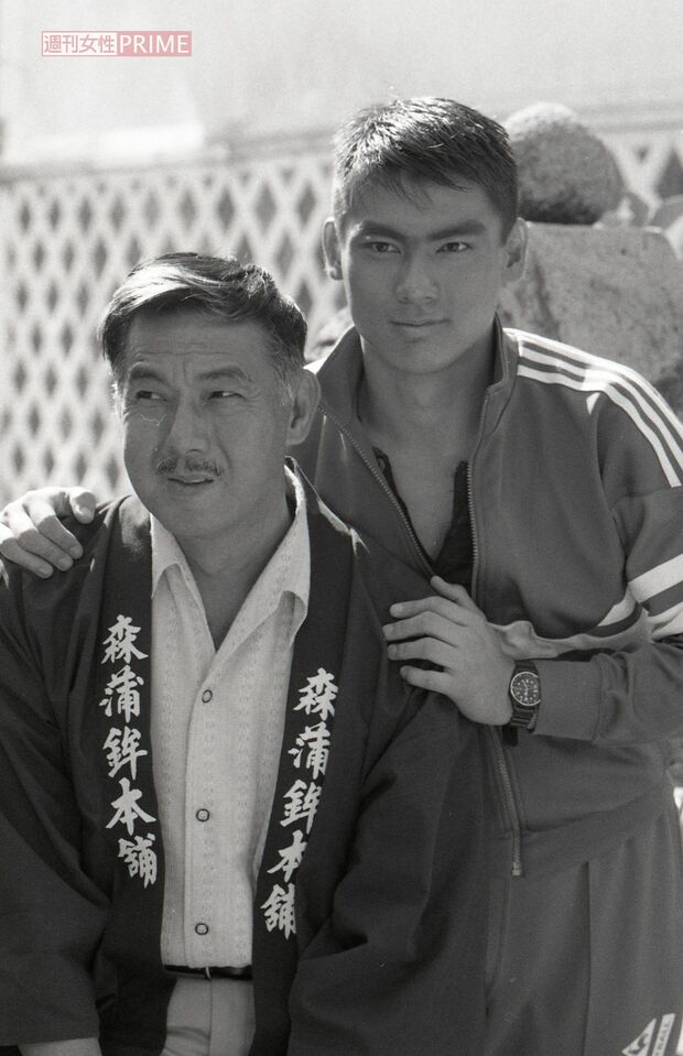 若き日の宍戸錠さんと息子の宍戸開