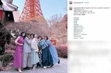 82年デビューの歌手たち「82年組」とともにお花見をした写真をアップした早見優（本人のインスタグラムより）