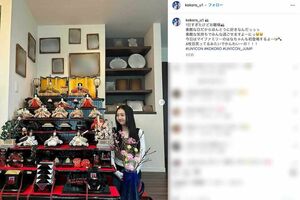 豪華なひな人形を飾った実家の写真を公開したTravisJapan松田元太の妹で、アイドルグループに所属するKOKORO（本人のインスタグラムより）