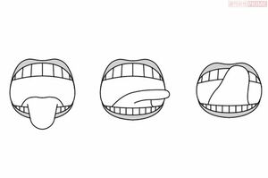 舌のトレーニング　イラスト／アライヨウコ